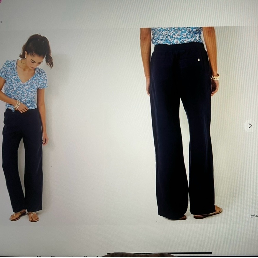 🌻NWT🌻 Lilly Pulitzer 31” Deri Linen Palazzo Pant.